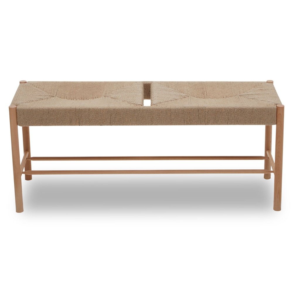 Olivia's Beckett Bench Natural Rope & Natural Wood Frame