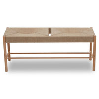 Olivia's Beckett Bench Natural Rope & Natural Wood Frame