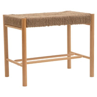 Olivia's Beckett Small Bench Natural Rope & Natural Wood Frame