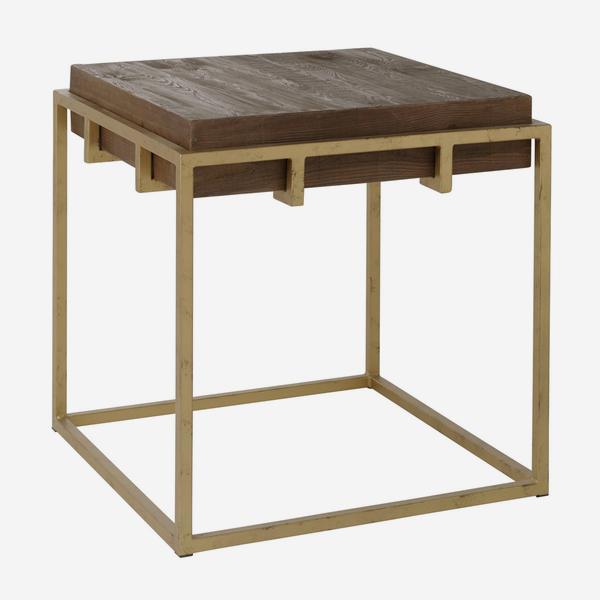 Andrew Martin Breuer Side Table dark pine wood and complemented by a stylish, softly gilt frame