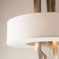 Hudson Valley Lighting Modernist 6Lt Pendant in Polished Stainless Steel & Gold Leaf