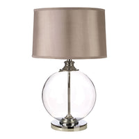 Olivia's Emma Silver Silk Shade Table Lamp