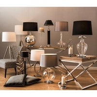 Olivia's Emma Silver Silk Shade Table Lamp