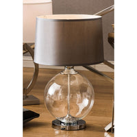 Olivia's Emma Silver Silk Shade Table Lamp