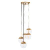 Olivia's Soft Industrial Collection - Reve Five Pendant Lights in Gold Finish