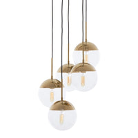 Olivia's Soft Industrial Collection - Reve Five Pendant Lights in Gold Finish