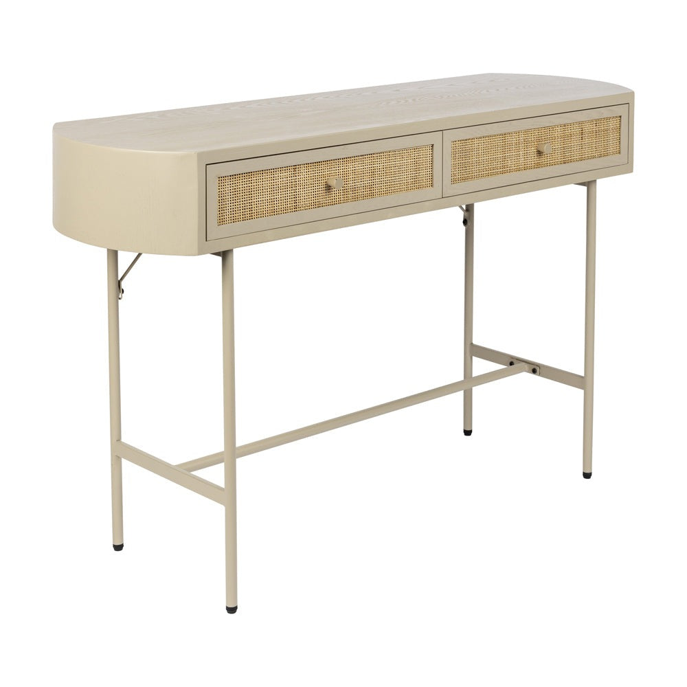 Olivia's Nordic Living Collection Maya 2 Drawer Console Table in Beige