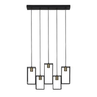 Light & Living Marley 5 Lamp Pendant Matt Black And Antique Bronze