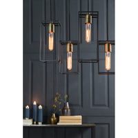 Light & Living Marley 5 Lamp Pendant Matt Black And Antique Bronze