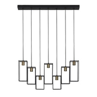 Light & Living Marley 7 Lamp Pendant Matt Black And Antique Bronze