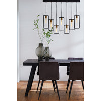 Light & Living Marley 7 Lamp Pendant Matt Black And Antique Bronze