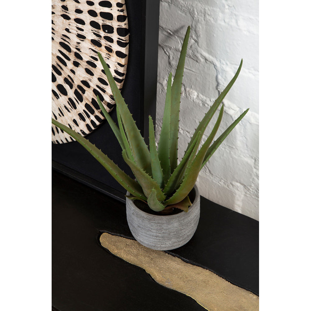 Olivia's Large Faux Aloe Vera With Cement Pot