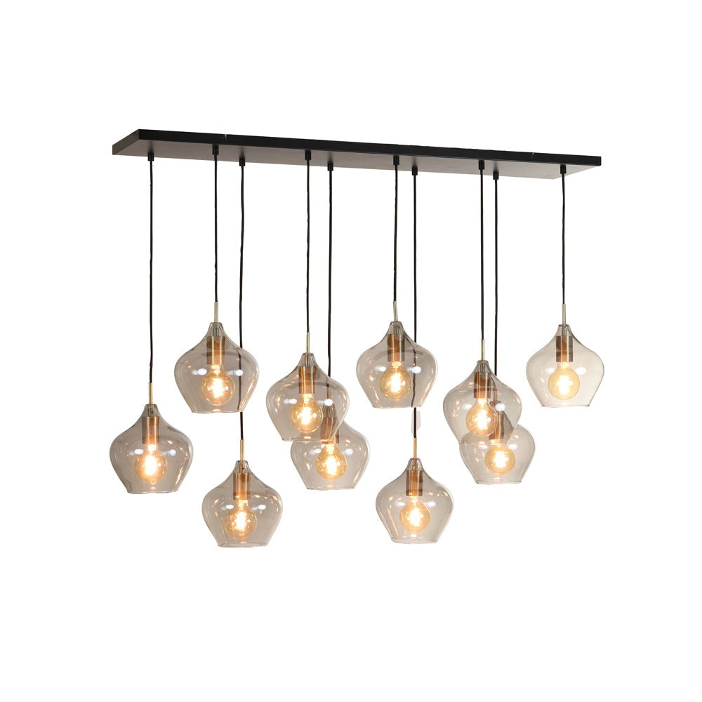 Light & Living Rakel Pendant Antique Bronze And Smoked Glass