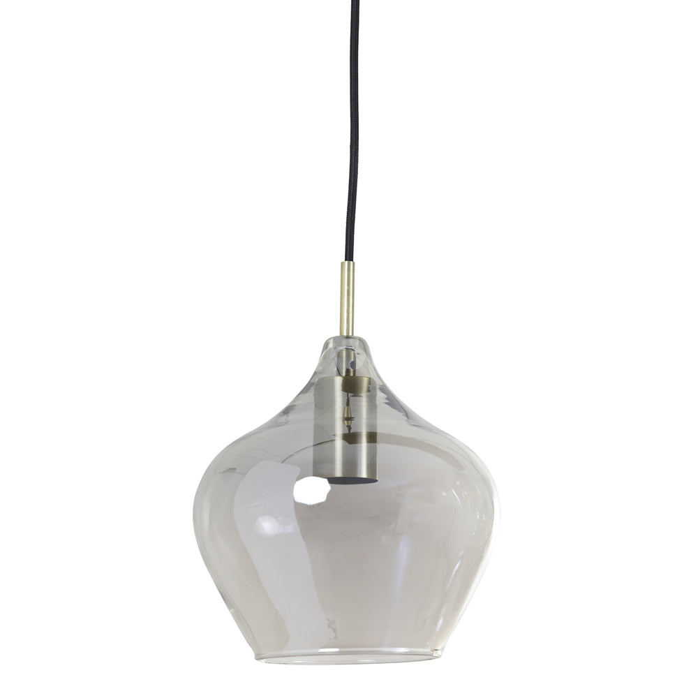 Light & Living Rakel Pendant Antique Bronze And Smoked Glass