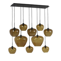 Light & Living Mayson Pendant Matt Black And Glass Brown