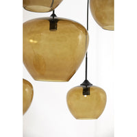 Light & Living Mayson Pendant Matt Black And Glass Brown