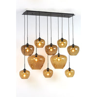 Light & Living Mayson Pendant Matt Black And Glass Brown