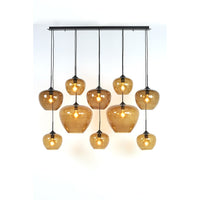 Light & Living Mayson Pendant Matt Black And Glass Brown