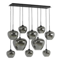 Light & Living Mayson Pendant Matt Black And Glass Smoked