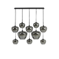 Light & Living Mayson Pendant Matt Black And Glass Smoked