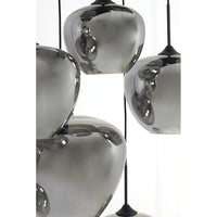 Light & Living Mayson Pendant Matt Black And Glass Smoked