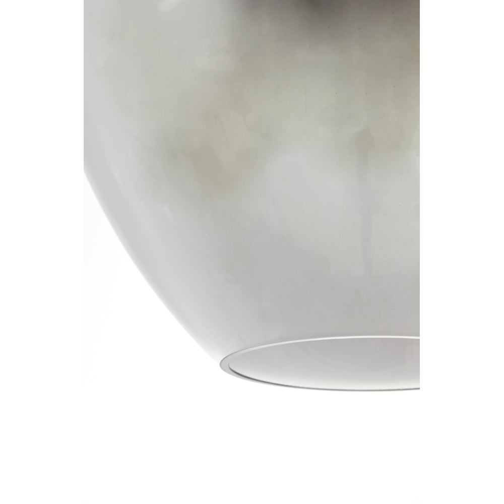 Light & Living Mayson Pendant Matt Black And Glass Smoked