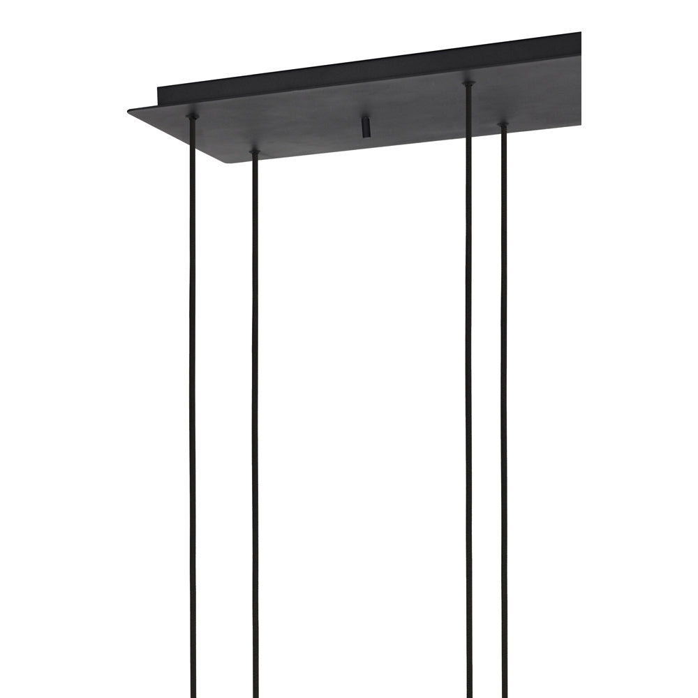 Light & Living Mayson Pendant Matt Black And Glass Smoked