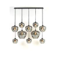 Light & Living Mayson Pendant Matt Black And Glass Smoked