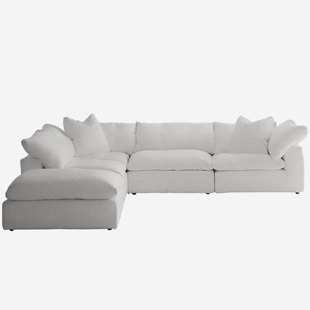 Andrew Martin Truman Junior Sectional Sofa in White Linen