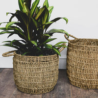 Ivyline Set of 2 Seagrass Lined Basket Natural