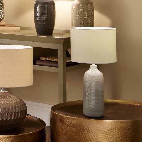 Olivia's Bradey Ombre Ceramic Table Lamp in Blue and Grey