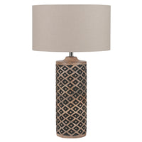 Olivia's Paloma Tall Wooden Diamond Table Lamp