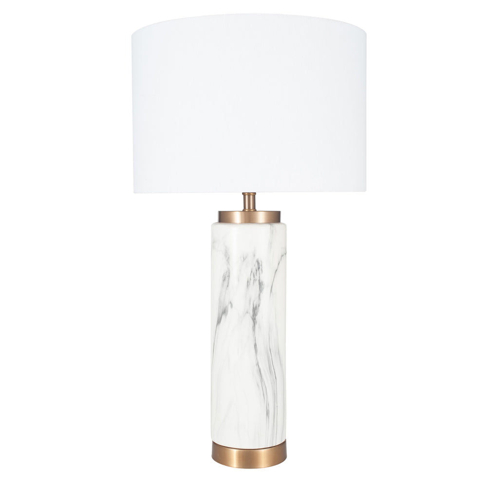 Claude Ceramic Tall Table Lamp - Marble Effect Pacific Lifestyle 1