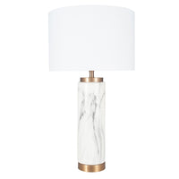 Olivia's Claude Marble Effect Ceramic Tall Table Lamp