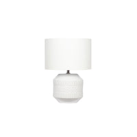 Olivia's Merida Small Geo Textured Ceramic Table Lamp in White