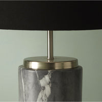 Olivia's Caria Small Marble Effect Ceramic Table Lamp in Grey