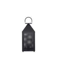 Olivia's Angelina Metal Punched Lantern Table Lamp in Matt Black