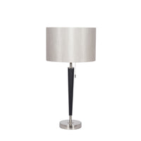 Olivia's Melanie Metal Table Lamp in Brushed Silver and Matt Black