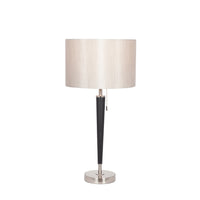 Olivia's Melanie Metal Table Lamp in Brushed Silver and Matt Black