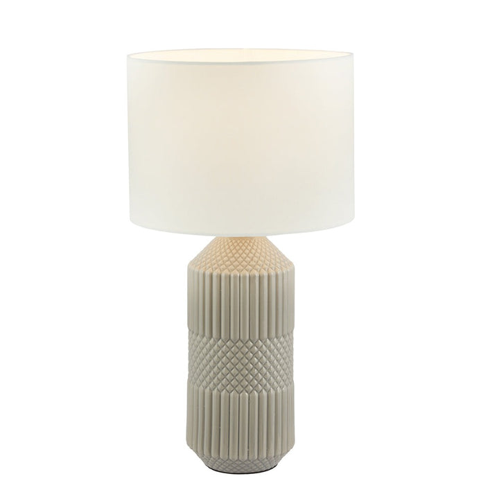 Terrie Geo Textured Tall Ceramic Table Lamp - Grey Pacific Lifestyle 2