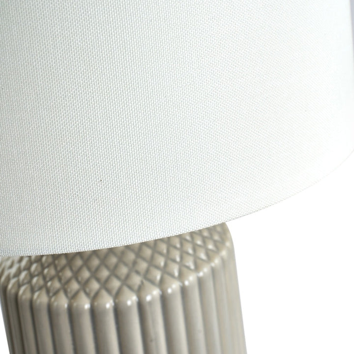 Terrie Geo Textured Tall Ceramic Table Lamp - Grey Pacific Lifestyle 5