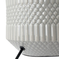 Olivia's Terrie Geo Textured Ceramic Table Lamp in Grey