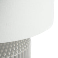 Olivia's Terrie Geo Textured Ceramic Table Lamp in Grey