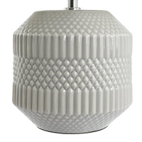 Olivia's Terrie Geo Textured Ceramic Table Lamp in Grey