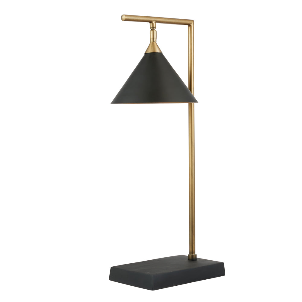 Olivia's Netty Table Lamp in Matt Black and Antique Brass