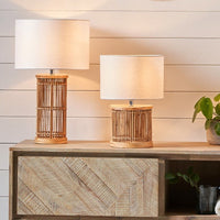 Olivia's Sara Ribbed Tall Table Lamp in Natural