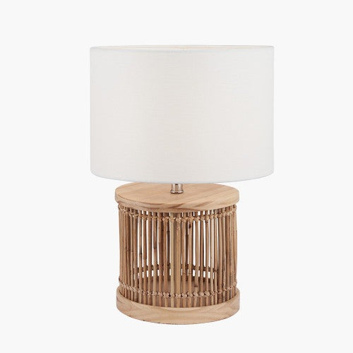 Olivia's Sara Ribbed Small Table Lamp in Natural