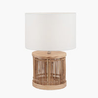 Olivia's Sara Ribbed Small Table Lamp in Natural