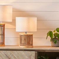 Olivia's Sara Ribbed Small Table Lamp in Natural