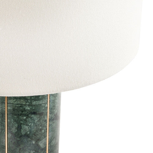 Olivia's Naples Marble and Gold Metal Tall Table Lamp in Green